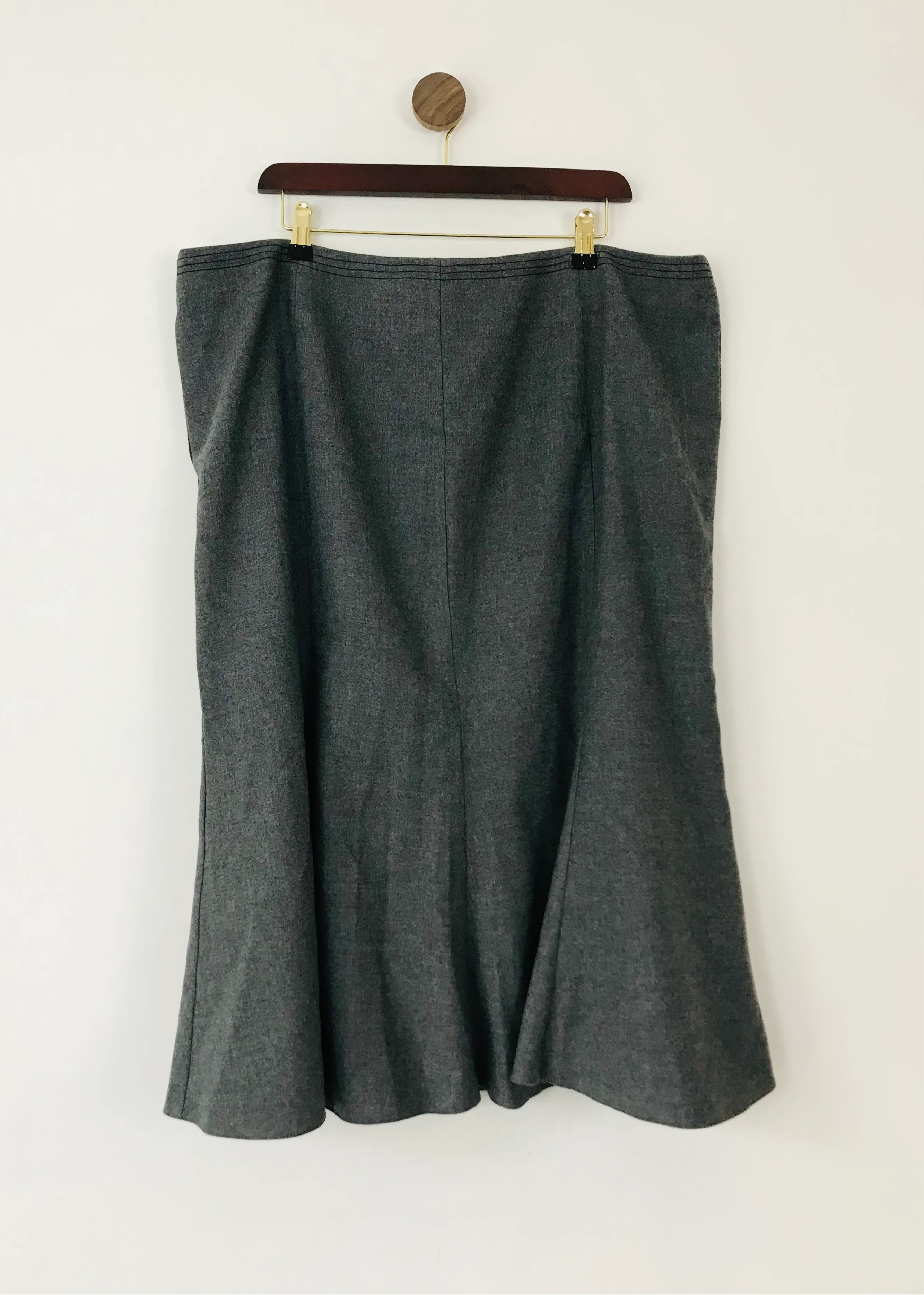 Ann Harvey Women’s Wool Flare Pencil Skirt | UK20 | Grey