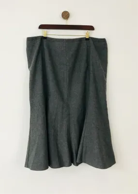 Ann Harvey Women’s Wool Flare Pencil Skirt | UK20 | Grey