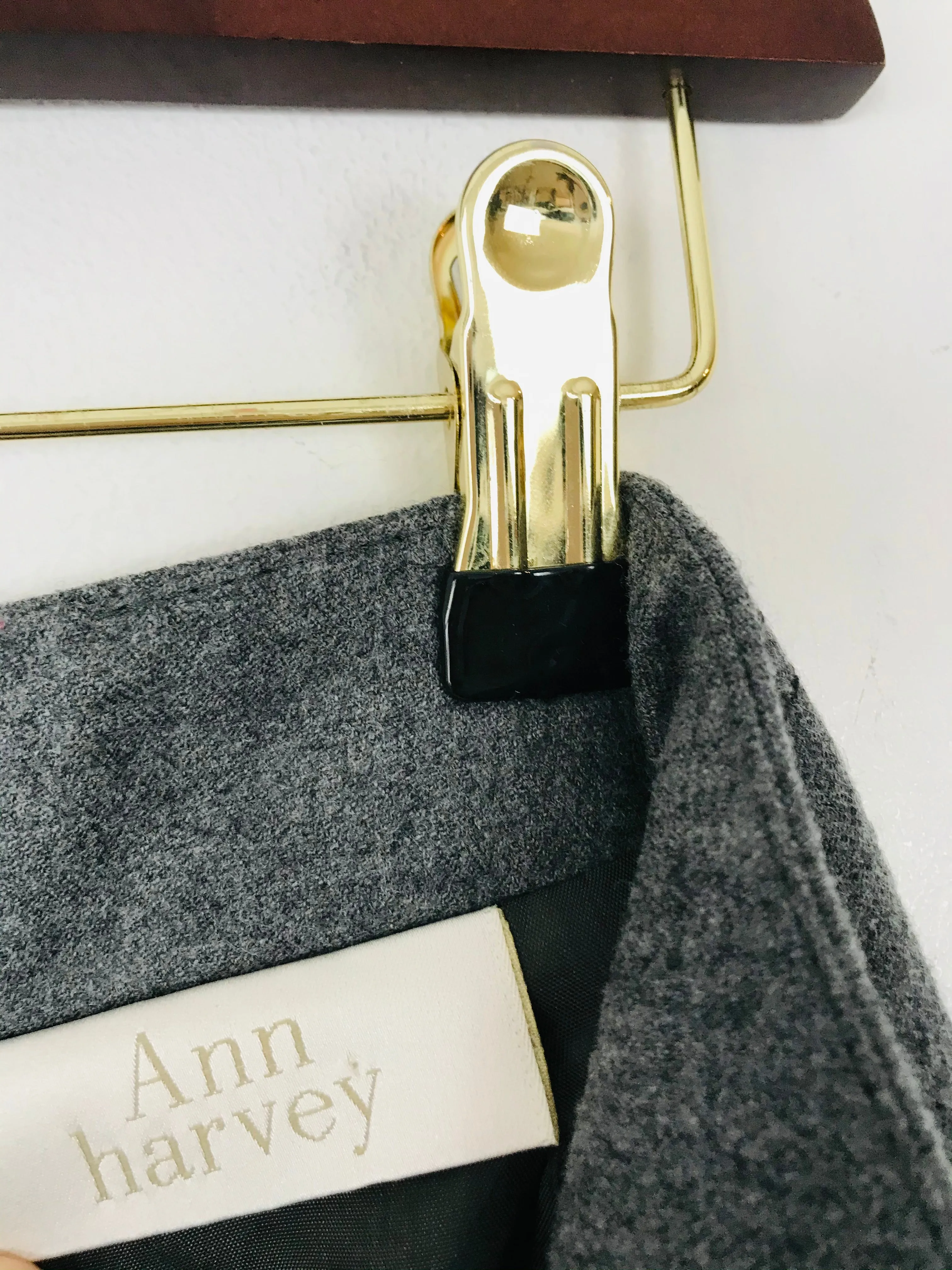 Ann Harvey Women’s Wool Flare Pencil Skirt | UK20 | Grey