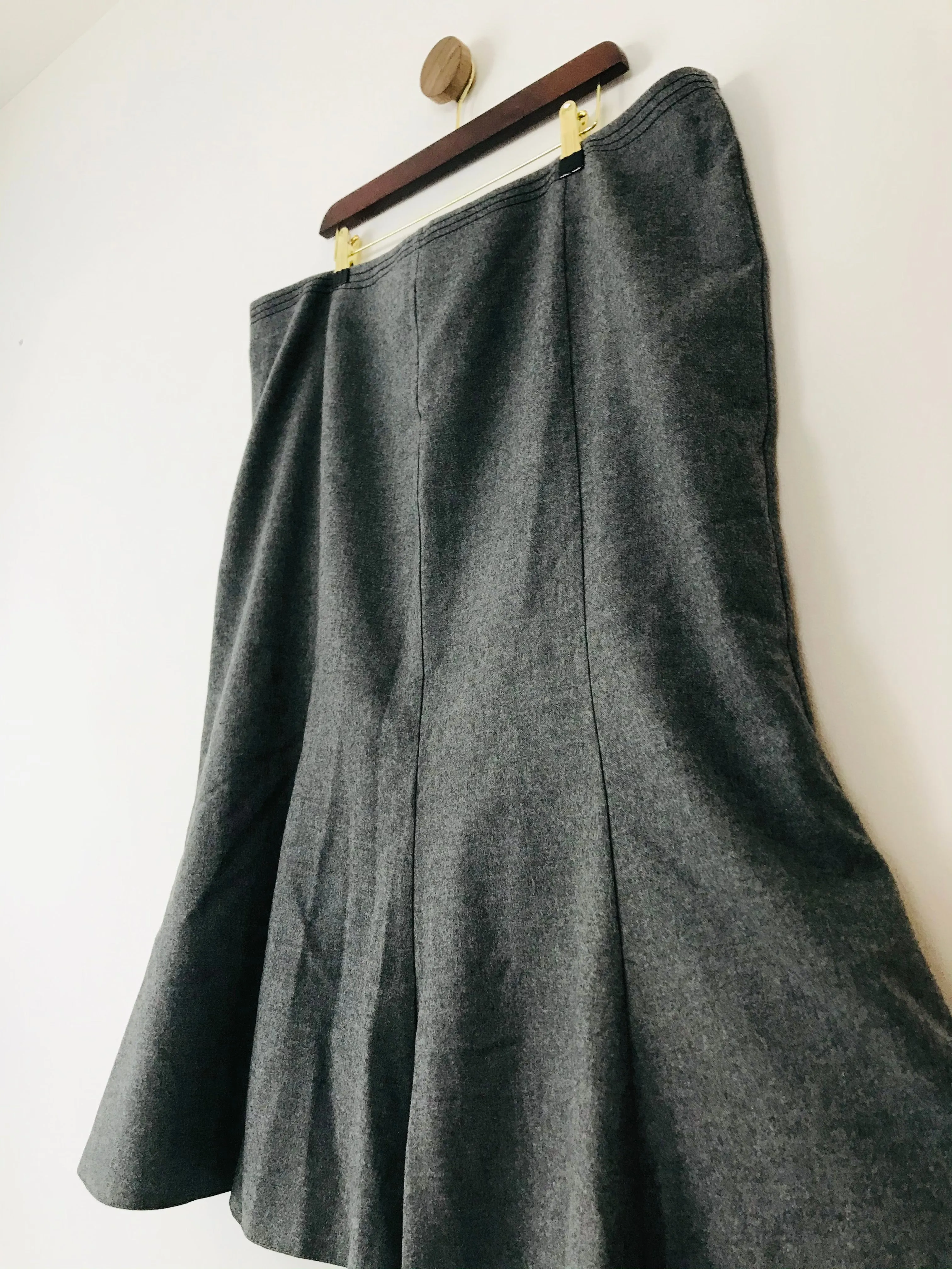 Ann Harvey Women’s Wool Flare Pencil Skirt | UK20 | Grey