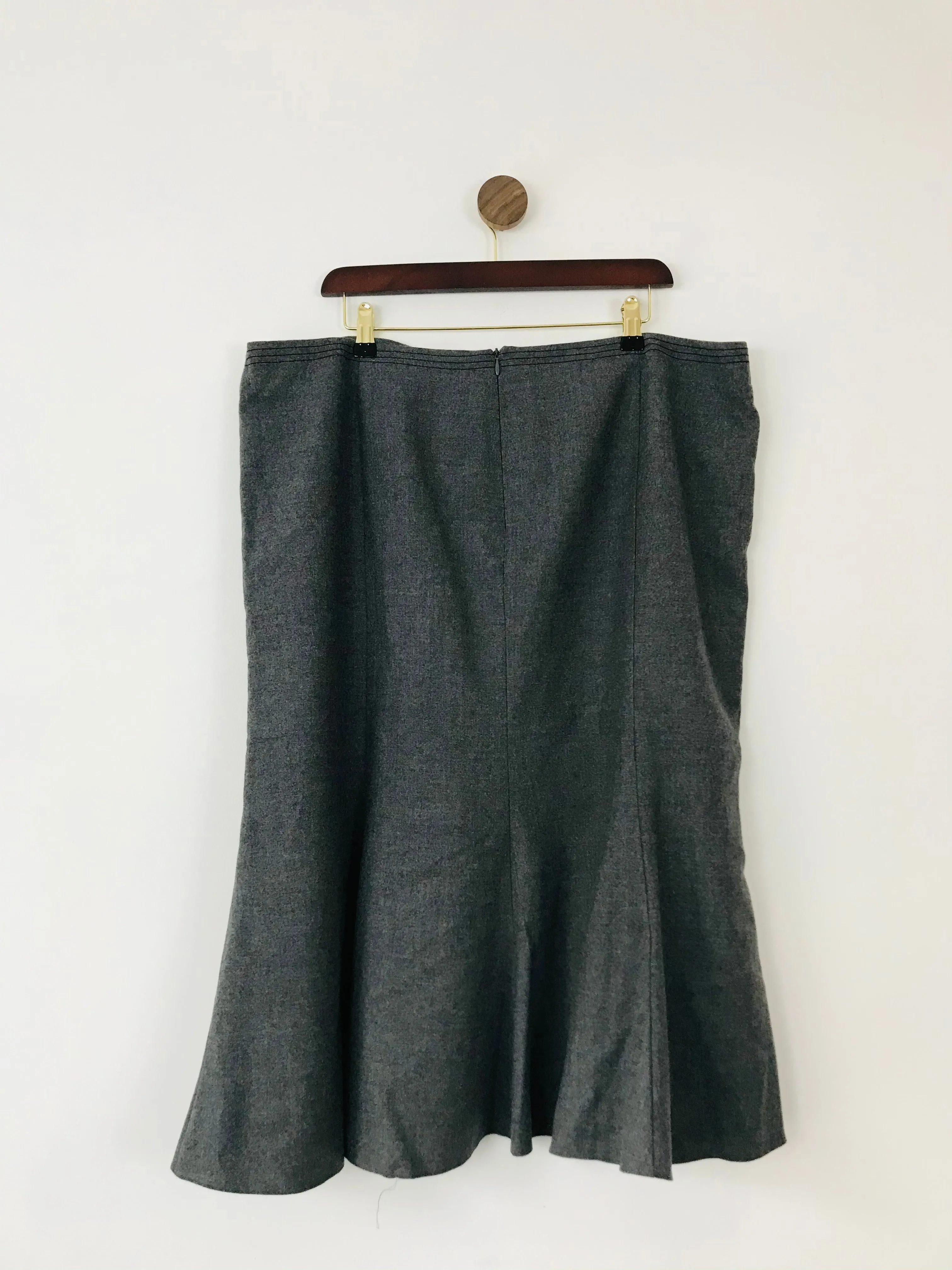 Ann Harvey Women’s Wool Flare Pencil Skirt | UK20 | Grey