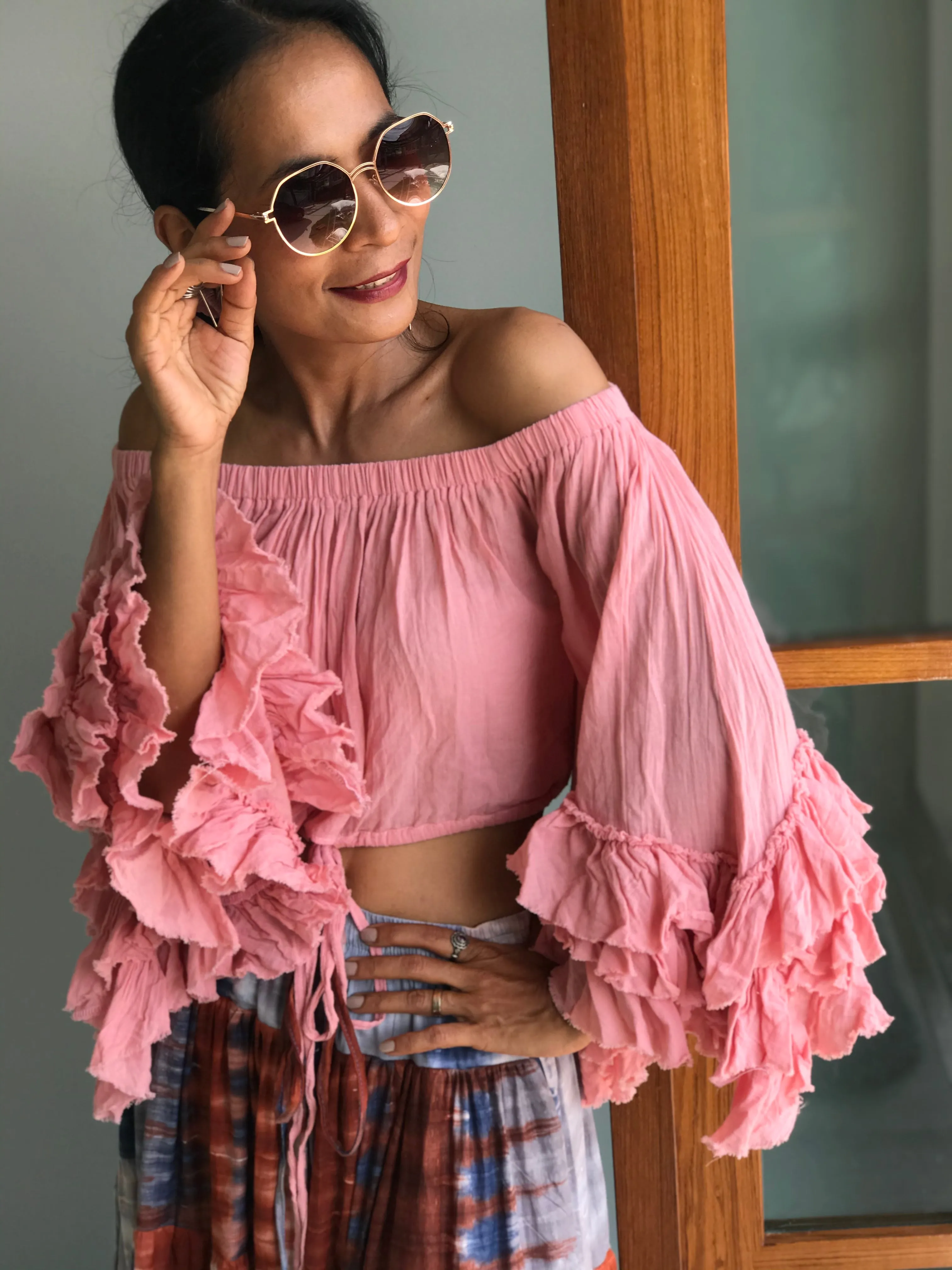 Boho cotton crop top