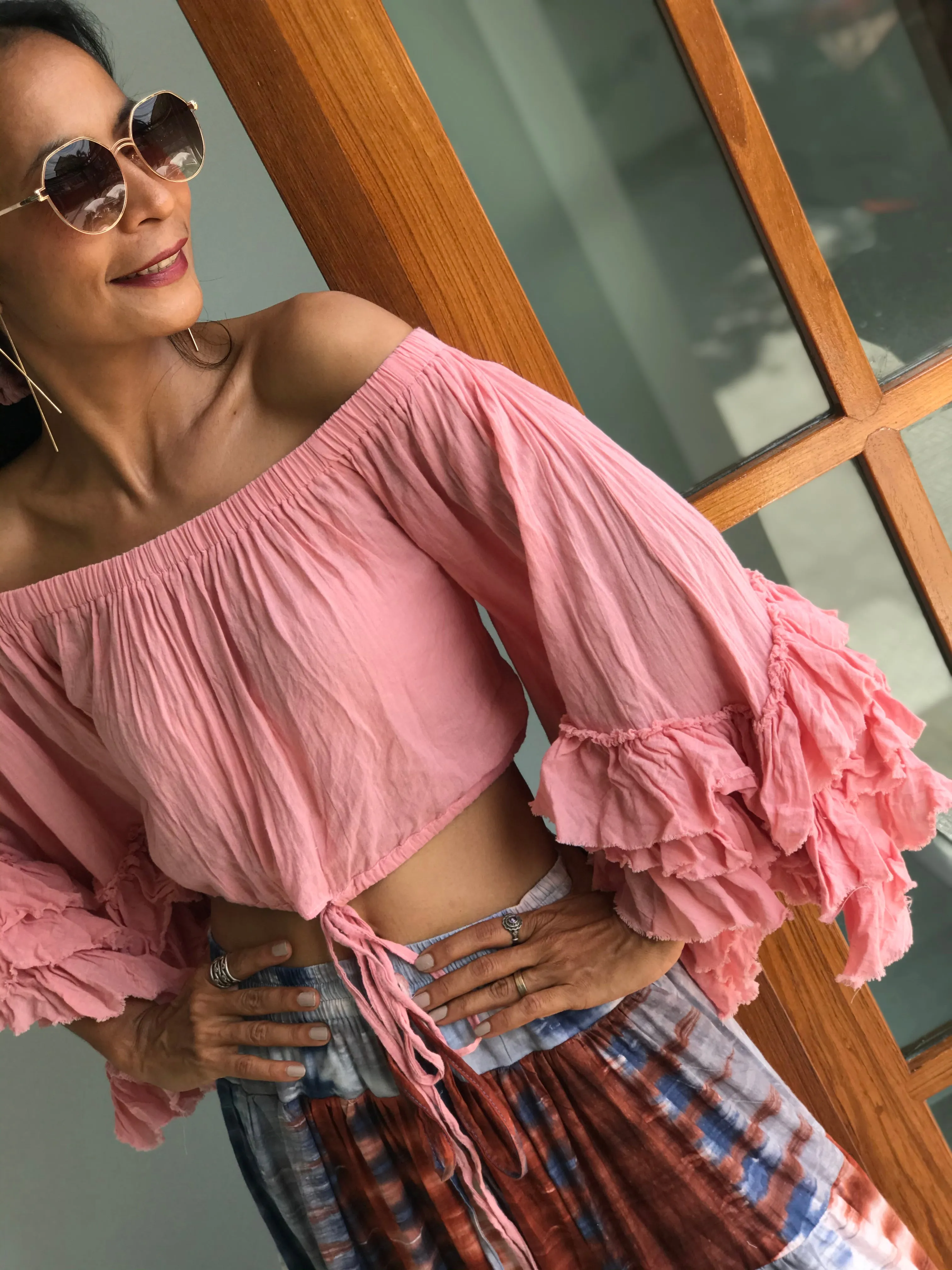 Boho cotton crop top