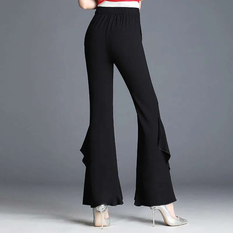 Chiffon High Waist Flare Elastic Bell-Bottom Ballroom/Latin Pants