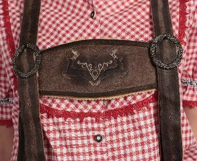 Embroidered Lederhosen for Women Coffee Brown