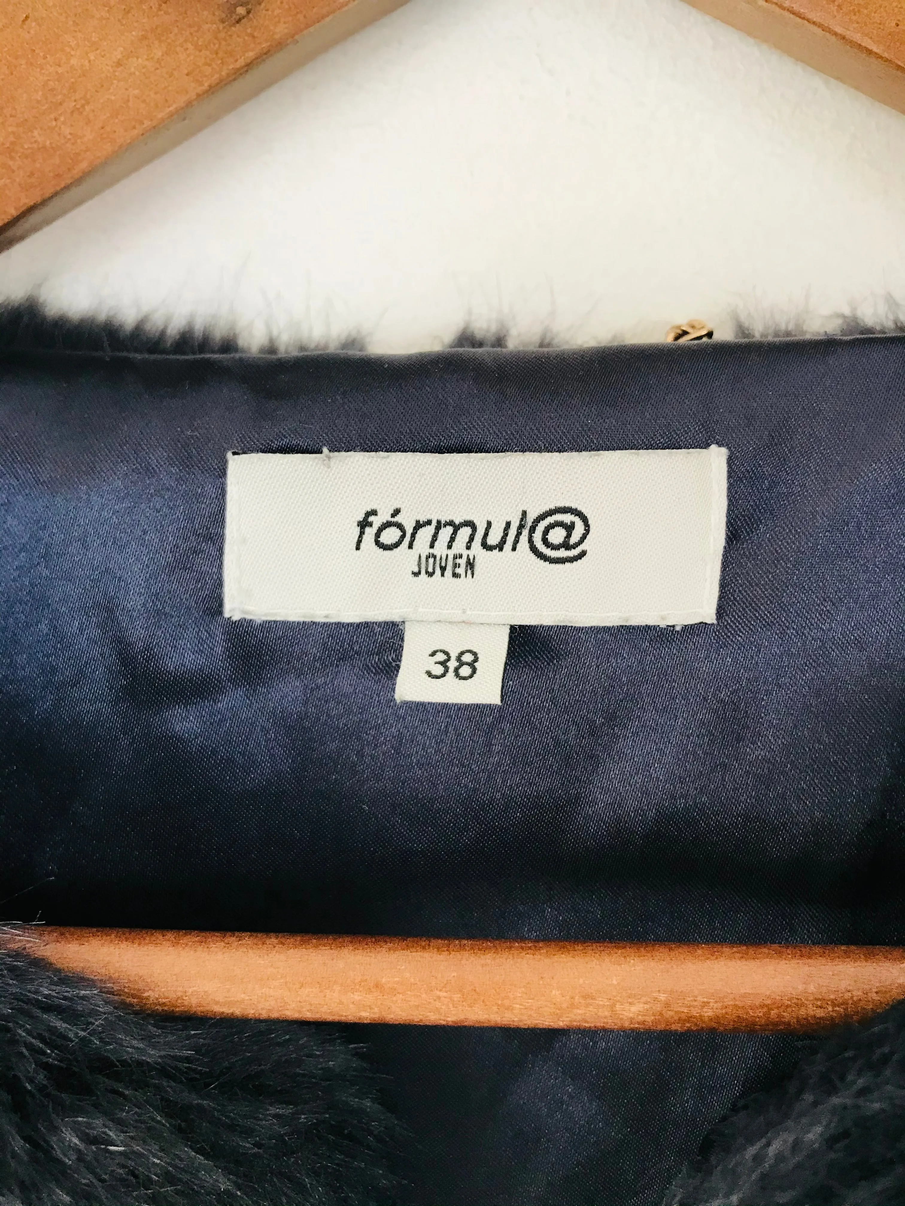 Formula Joven Women's Faux Fur Teddy Cropped Jacket | 38 UK10 | Blue