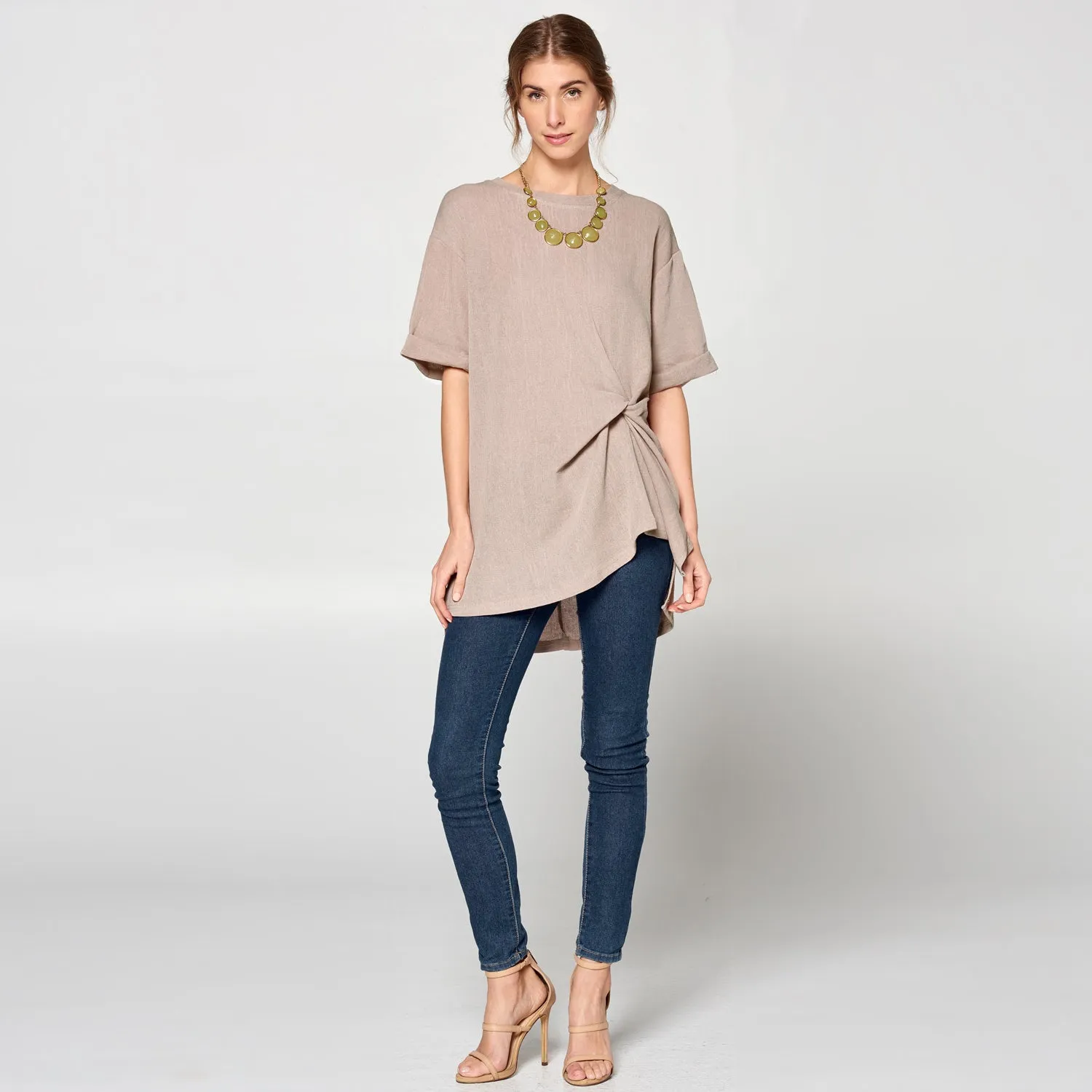 Gathered Side Knit Top