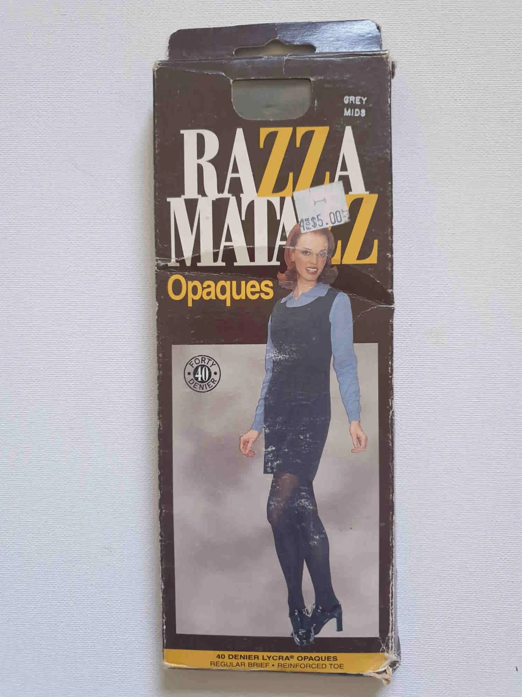 Grey Opaque Tights by Razza Matazz - Mids