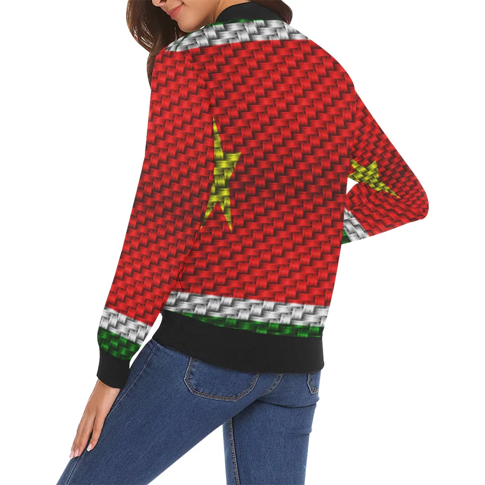 GWADA FLAG All Over Print Bomber Jacket for Women