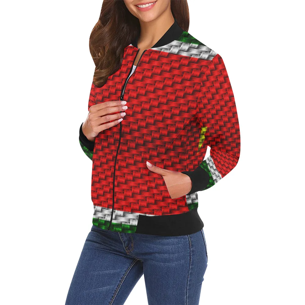 GWADA FLAG All Over Print Bomber Jacket for Women