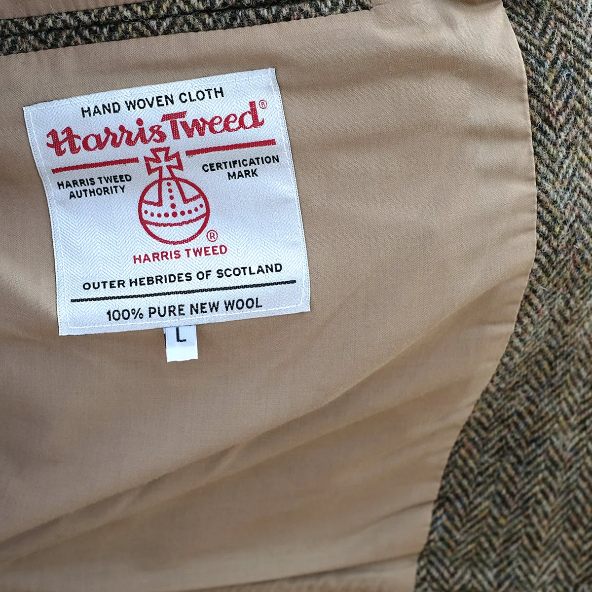 Harris Tweed Bomber Jacket in Brown Herringbone