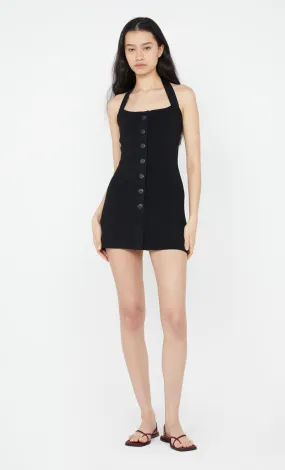 ILORA HALTER MINI DRESS - BLACK