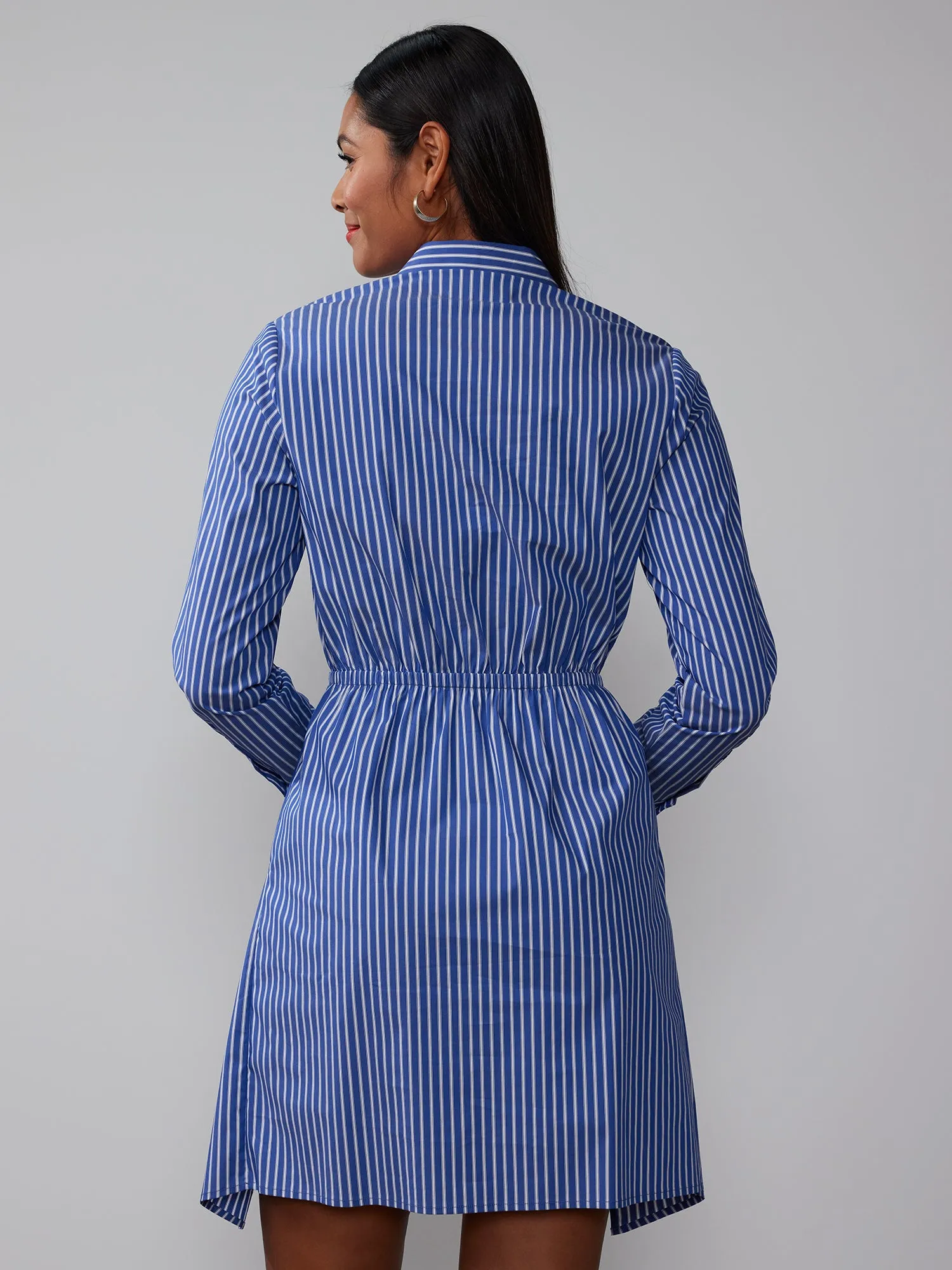 Long Sleeve Stripe Shirt Dress