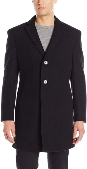 Michael Kors Men's Twill Fabric Slim-Fit Overcoat