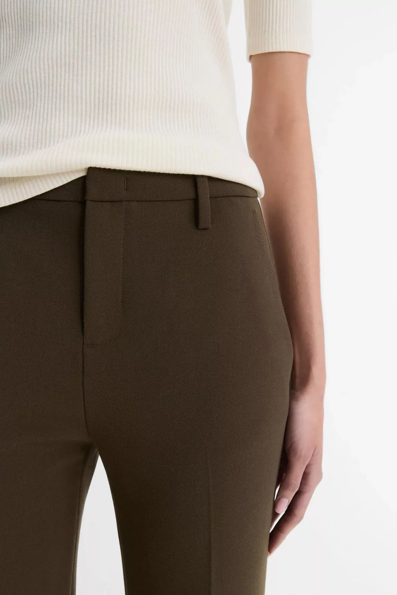 Mid-Rise Tailored Flare Pant Vine