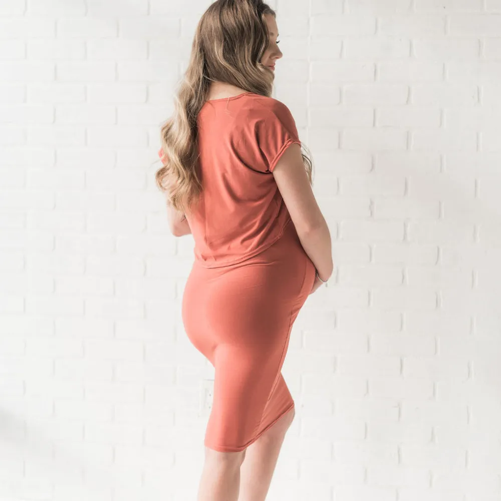 Mila Pencil Skirt- Rouge