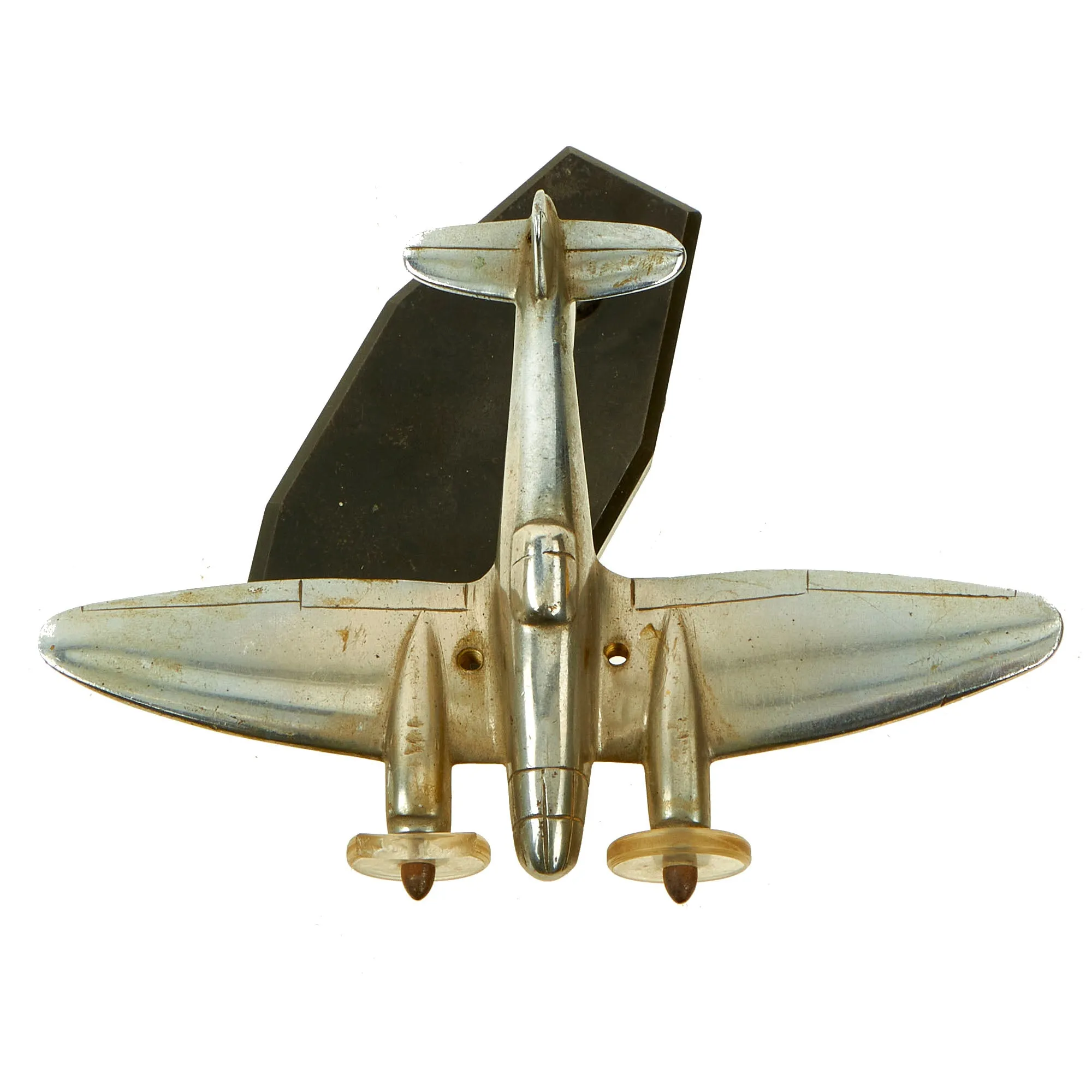 Original German WWII Heinkel He 111 Heavy Bomber Trench Art with Base