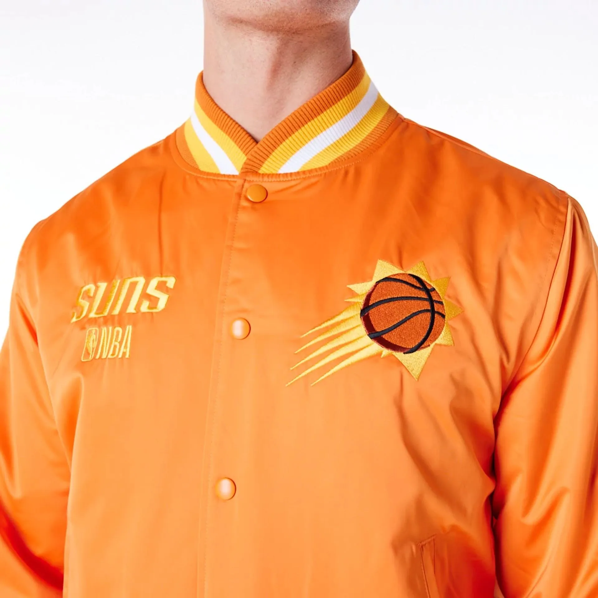 Phoenix Suns NBA Satin Orange Bomber Jacket