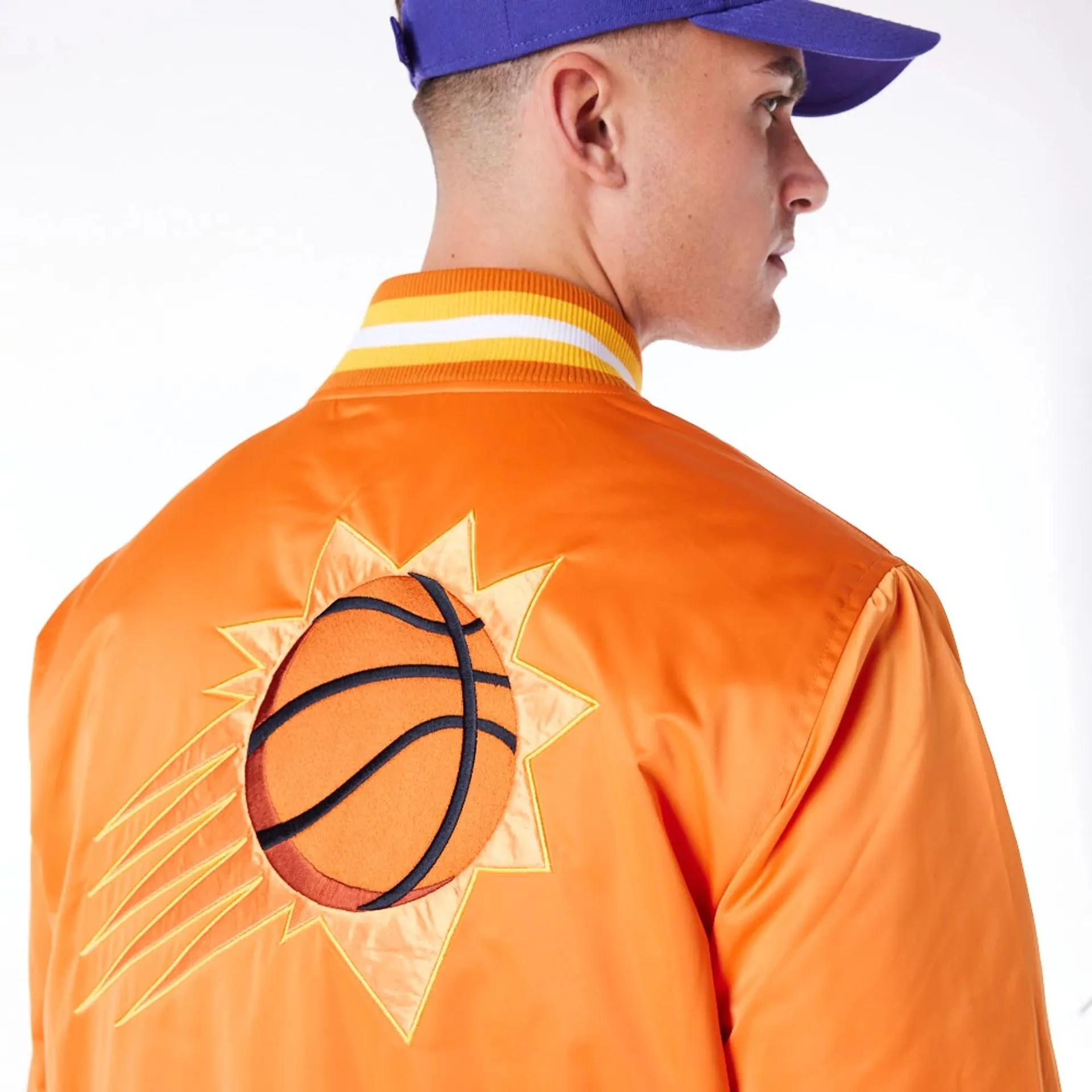 Phoenix Suns NBA Satin Orange Bomber Jacket