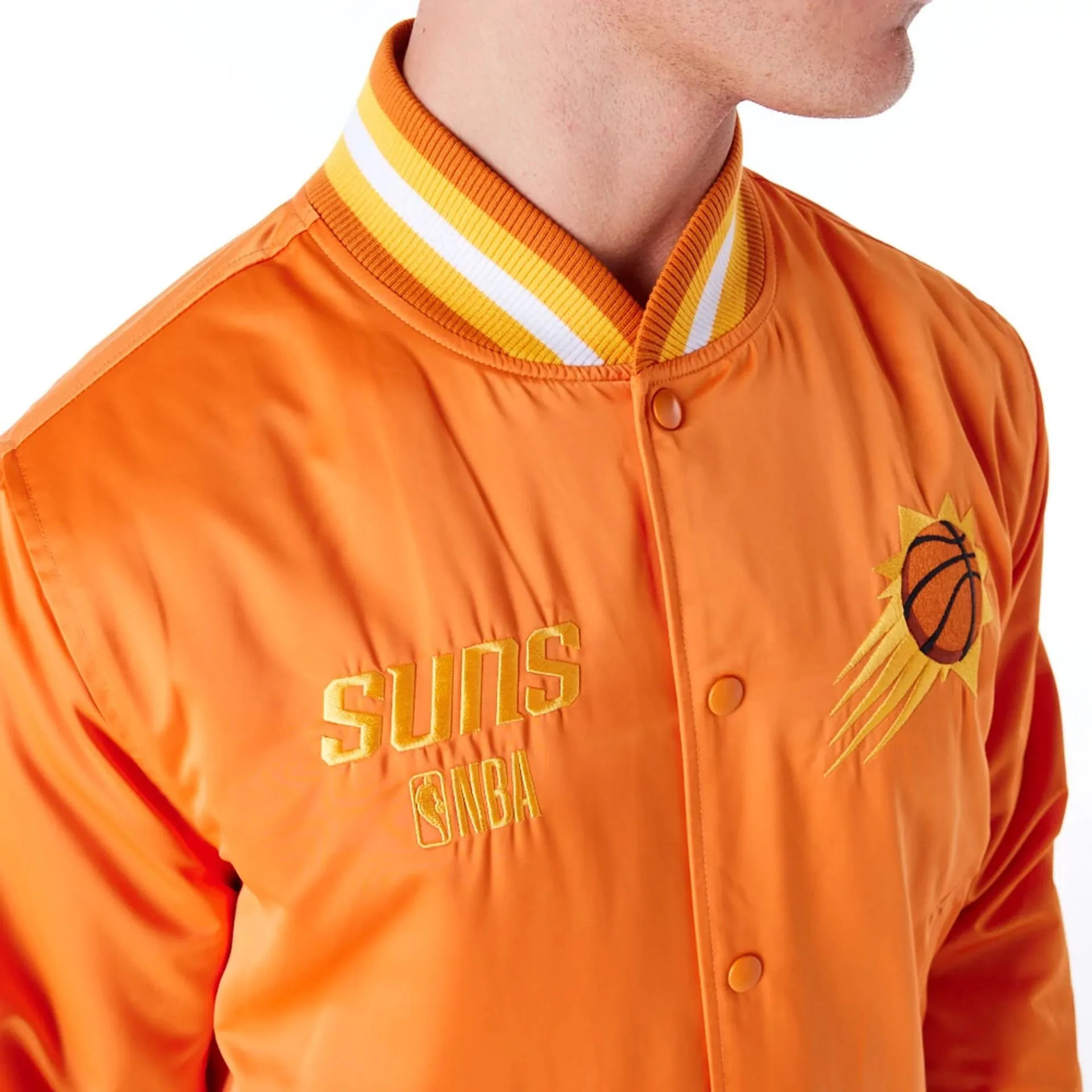 Phoenix Suns NBA Satin Orange Bomber Jacket