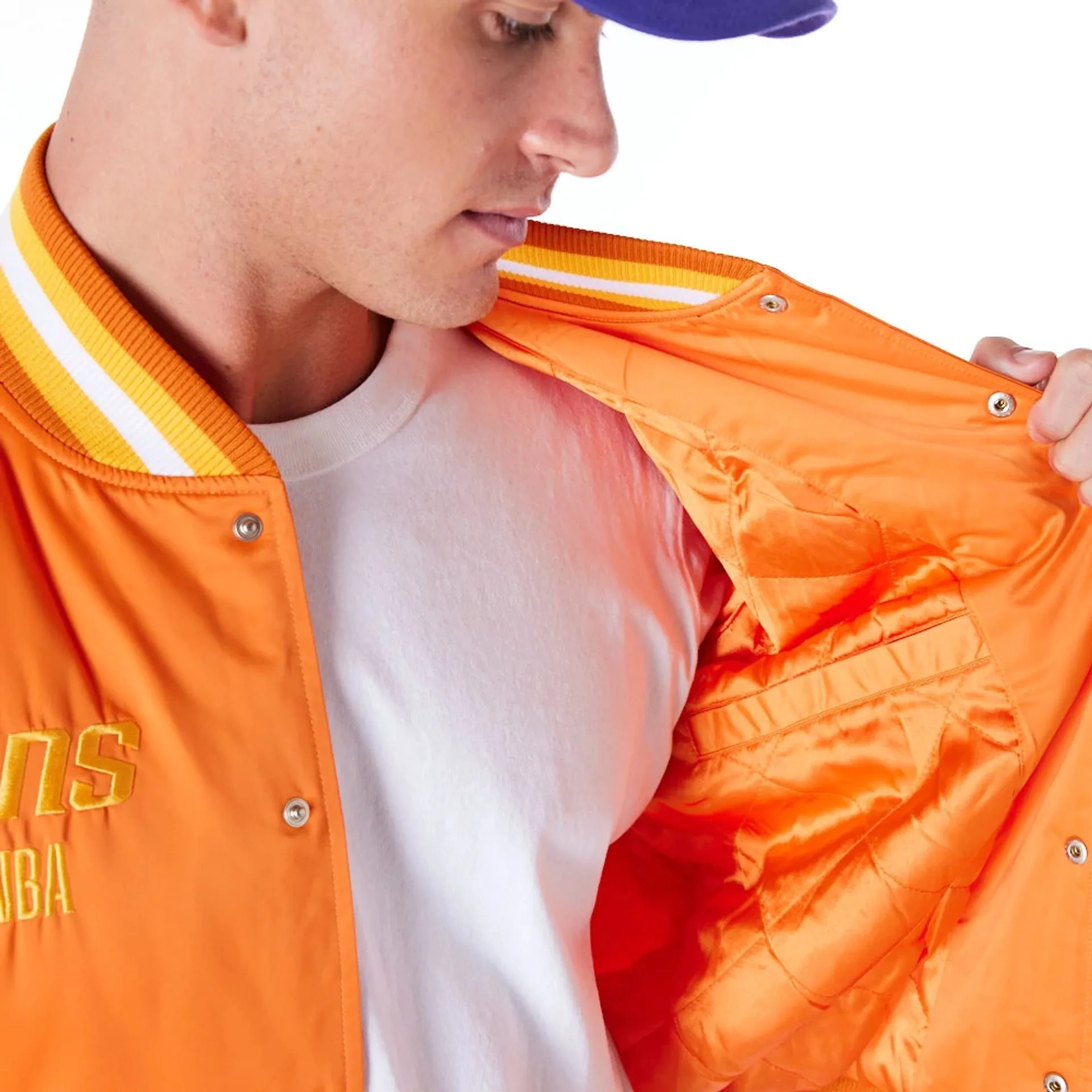 Phoenix Suns NBA Satin Orange Bomber Jacket
