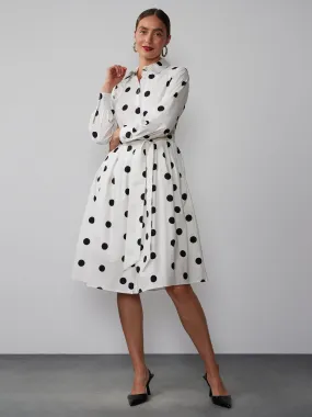 Poplin Polka Dot Shirt Dress