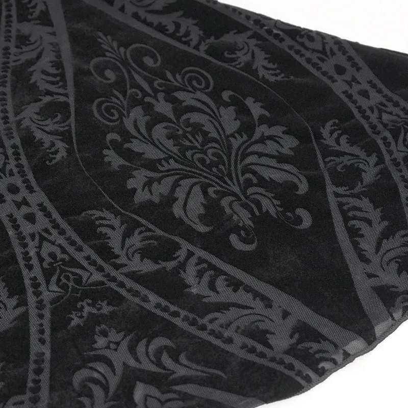 PT192 Gothic flocked pattern basic style flared trousers