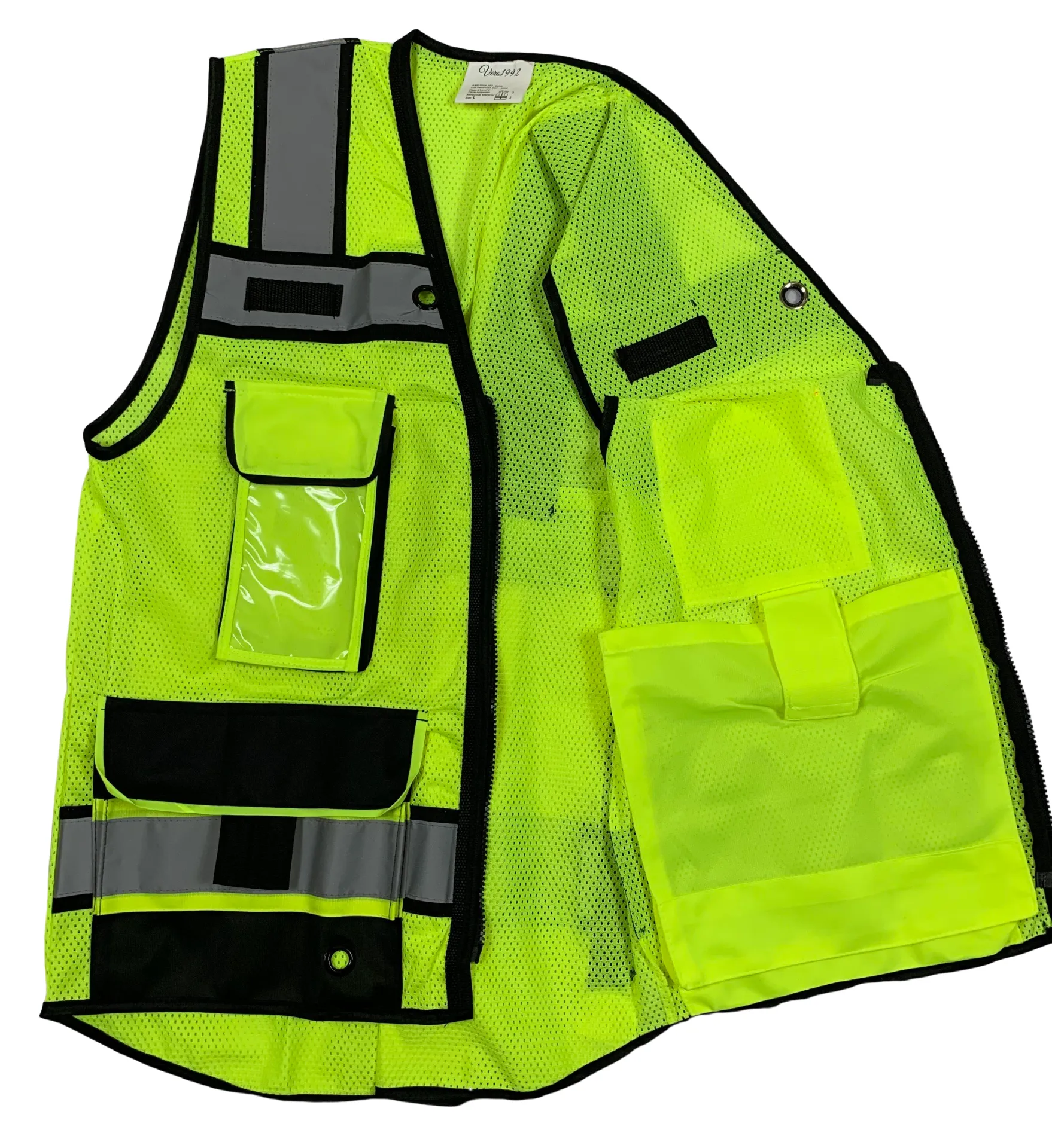 REXZUS B Engineer Safety Vest High Visibility Reflective Safety Vest Mesh with Zipper and pockets