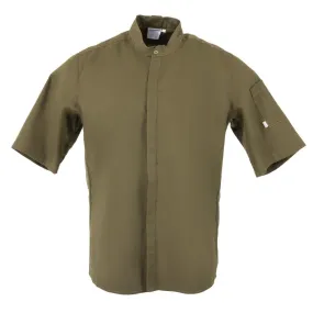 Southside Band Collar Chef Jacket Khaki Size S - BA001-S