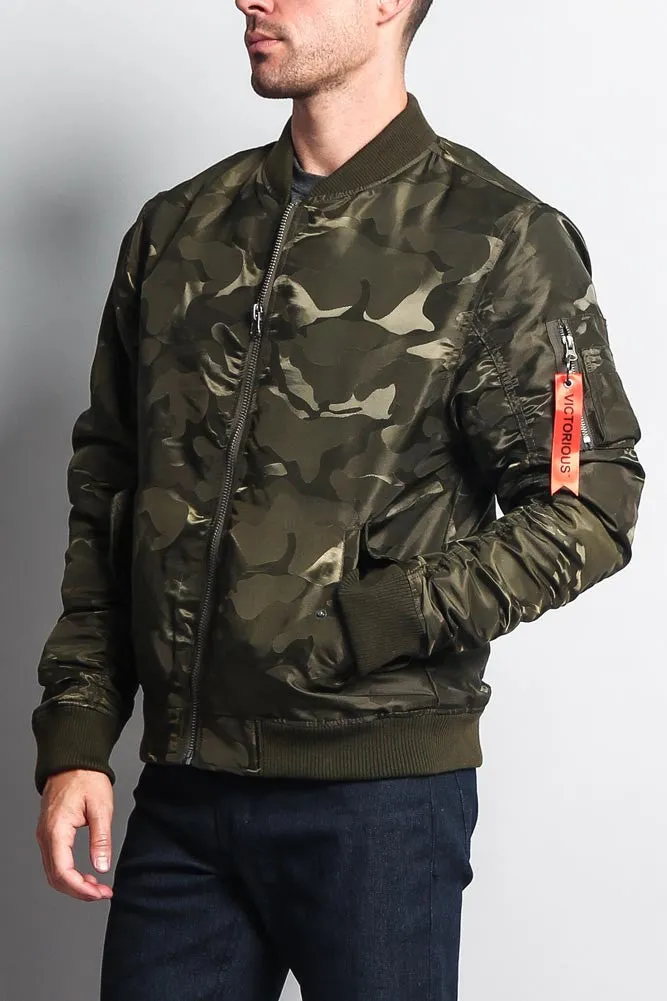 Tonal Camo Bomber Flight Jacket