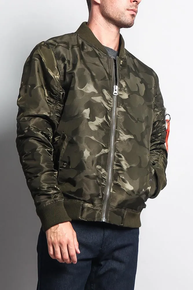 Tonal Camo Bomber Flight Jacket