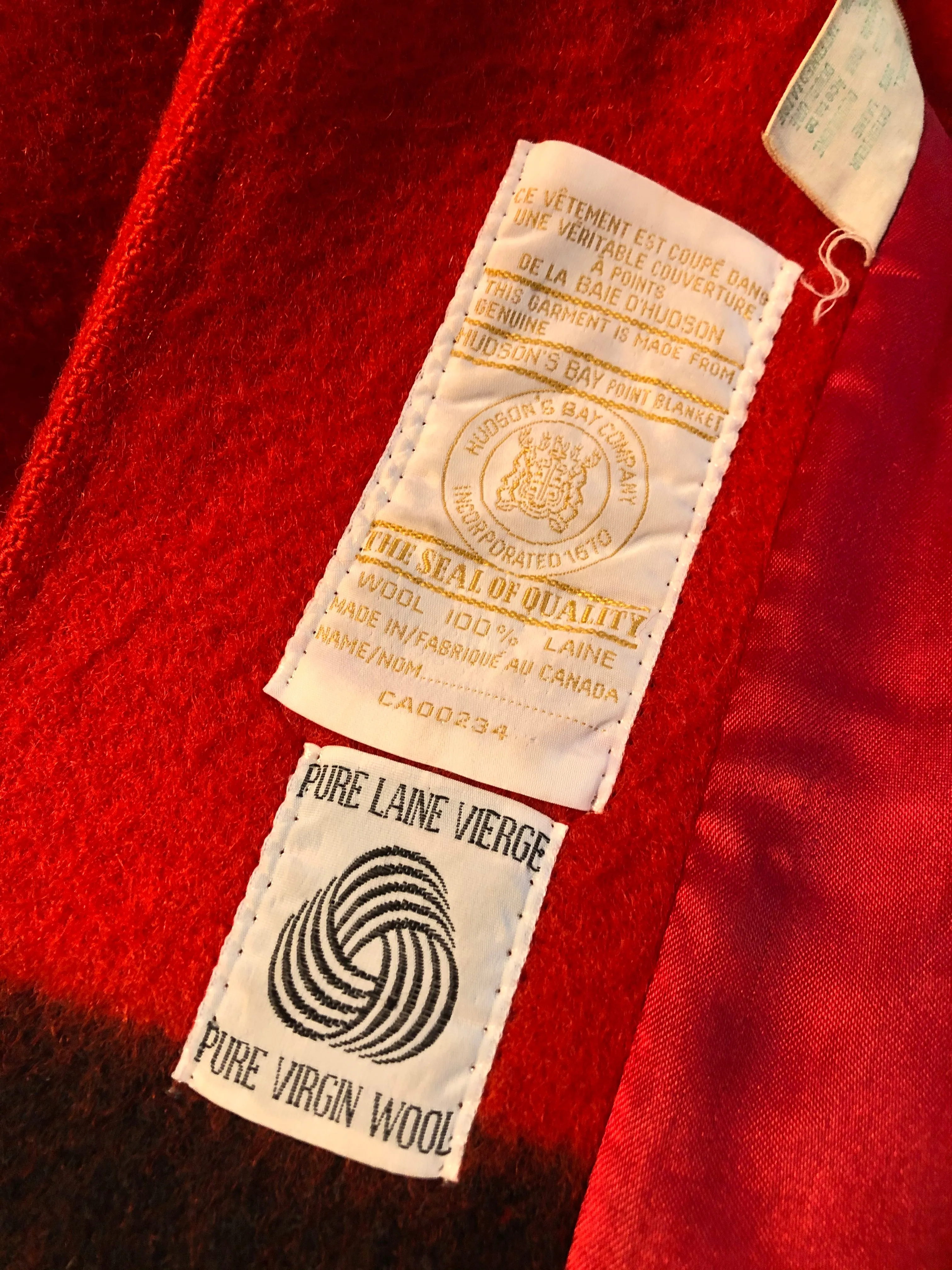 Vintage Hudson's Bay Company Red Point Blanket Coat SOLD