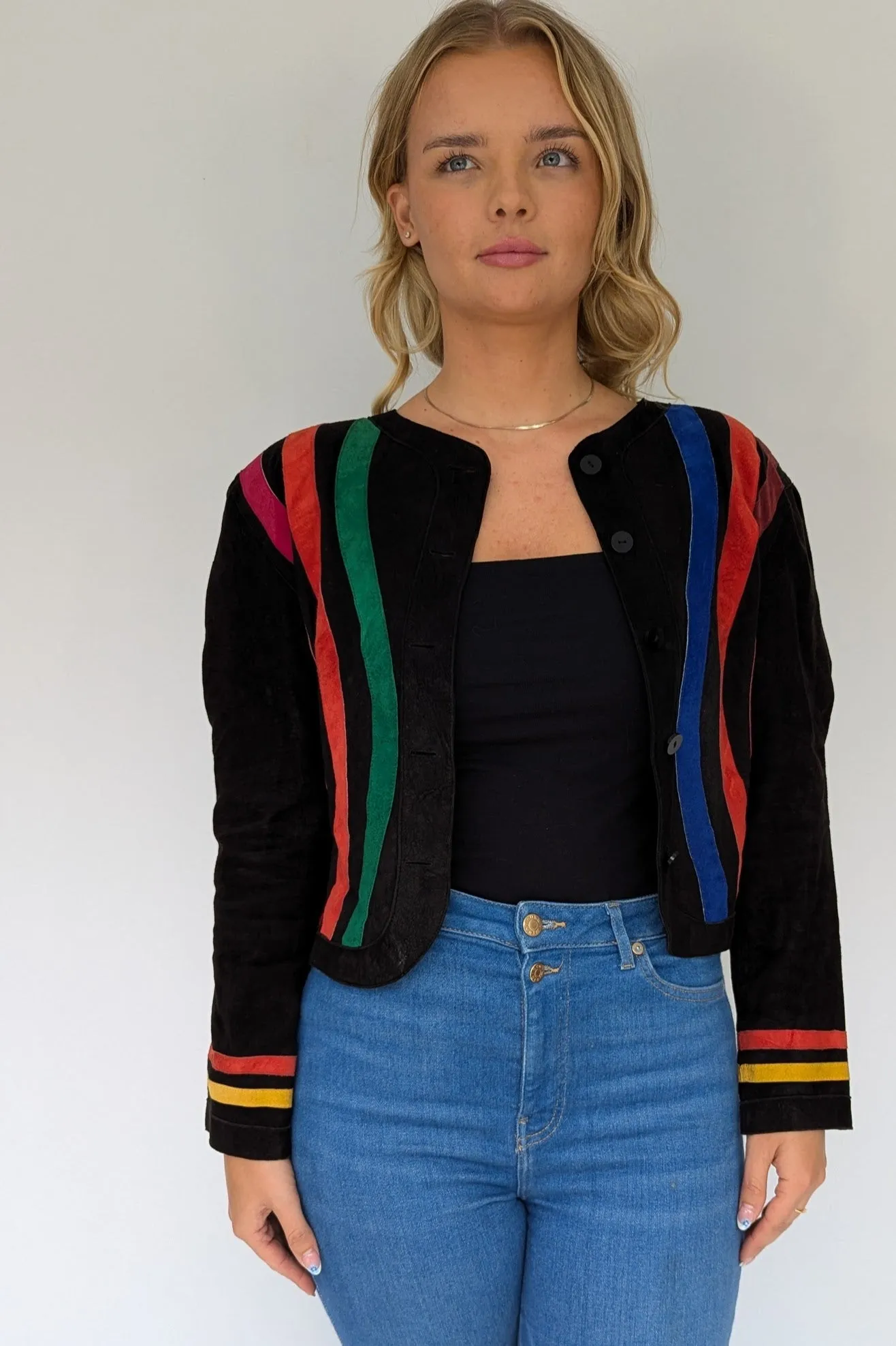 Vintage Jean Muir Suede Rainbow Jacket