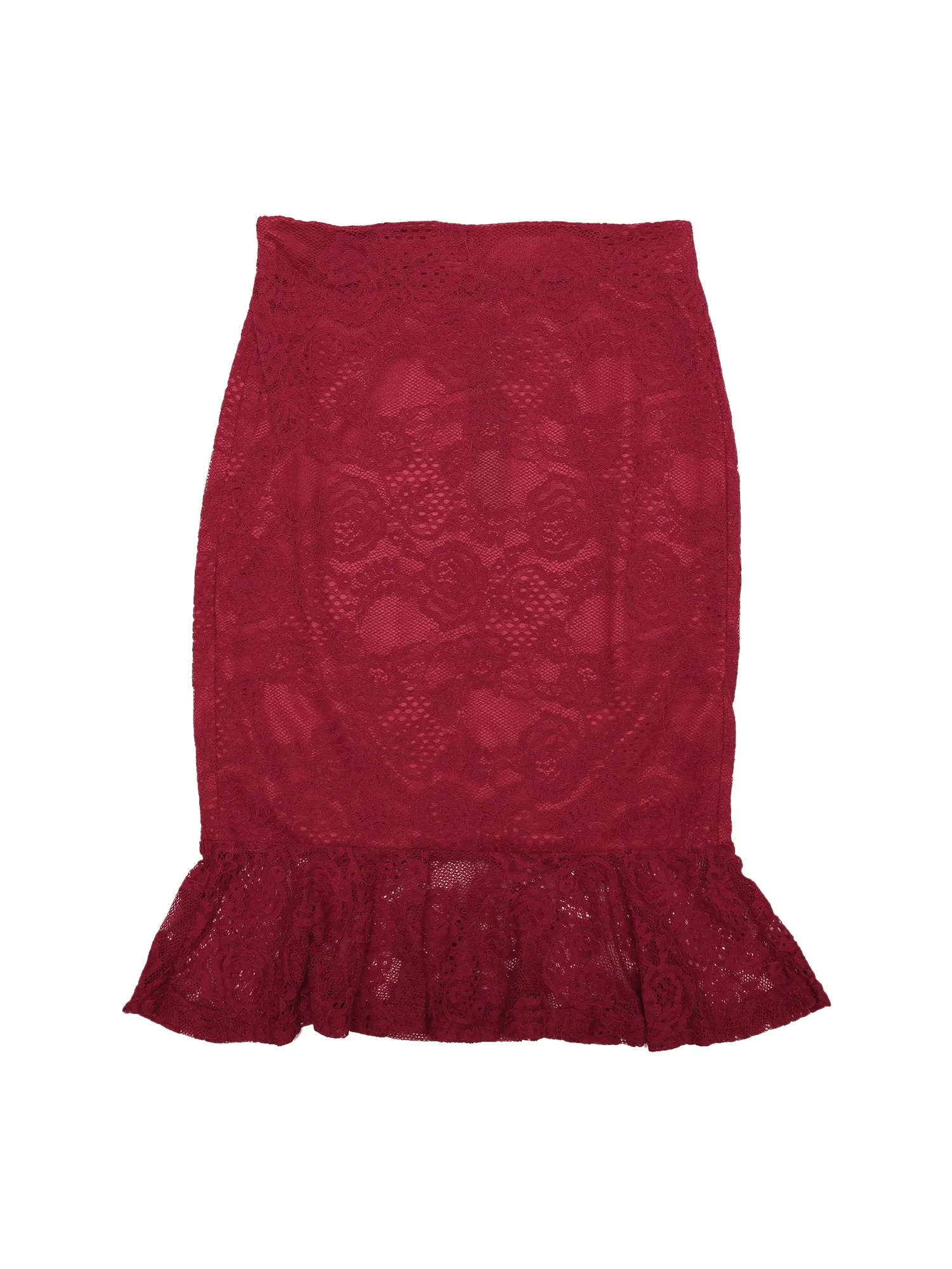 Women's Elegant Vintage Mermaid Fishtail Lace Skirt Stretch Office Bodycon Pencil Skirt