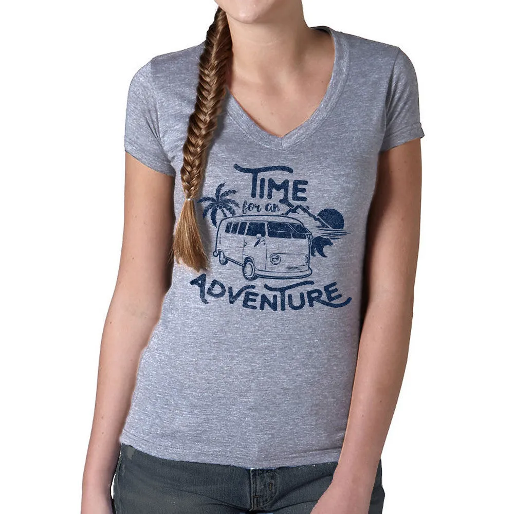 Women's Time For An Adventure Vneck T-Shirt