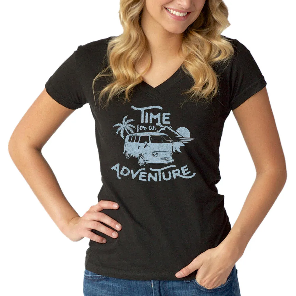 Women's Time For An Adventure Vneck T-Shirt