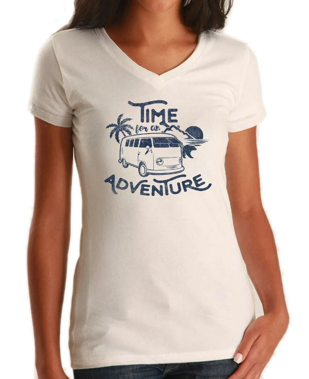 Women's Time For An Adventure Vneck T-Shirt