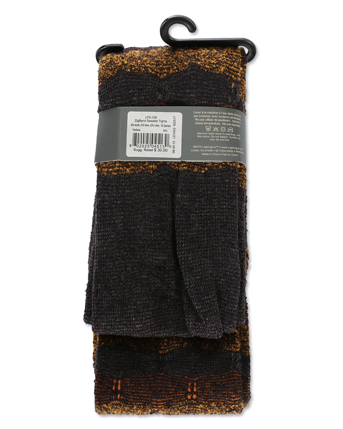 Women's Zig Zag Band Cotton Blend Warm Sweater Tights