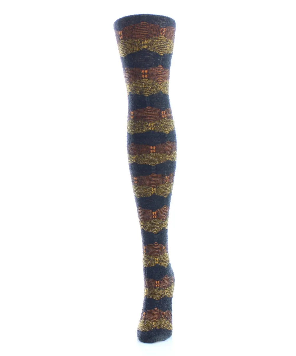 Women's Zig Zag Band Cotton Blend Warm Sweater Tights