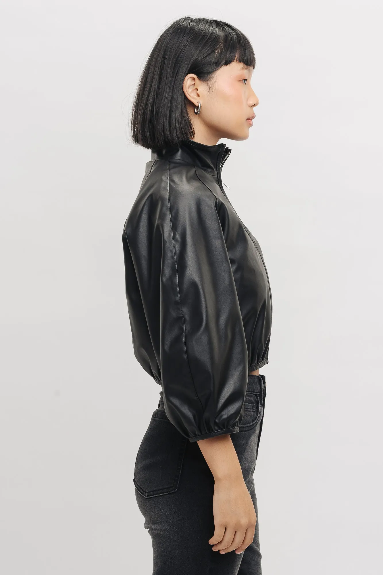 Ying Yang Bomber Crop Jacket
