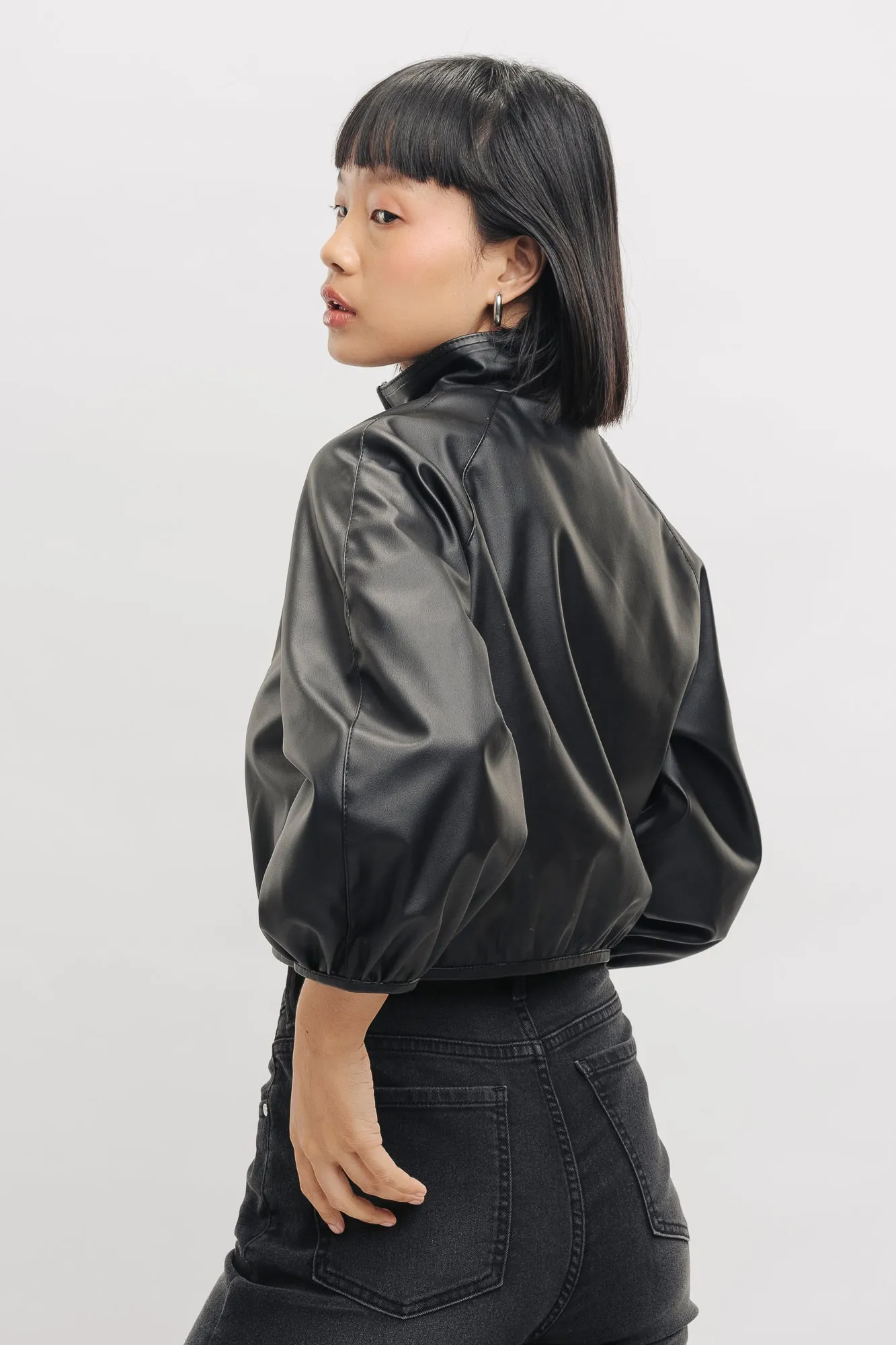 Ying Yang Bomber Crop Jacket
